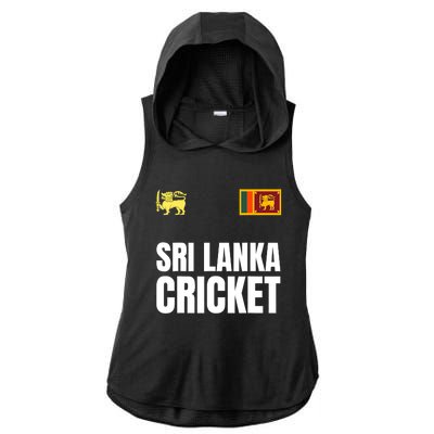 Sri Lanka Cricket 2024 Sri Lankan Cricket Jersey Ladies PosiCharge Tri-Blend Wicking Draft Hoodie Tank