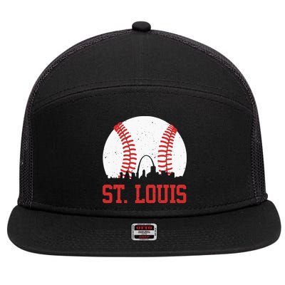 St. Louis Cityscape Vintage Baseball City 7 Panel Mesh Trucker Snapback Hat