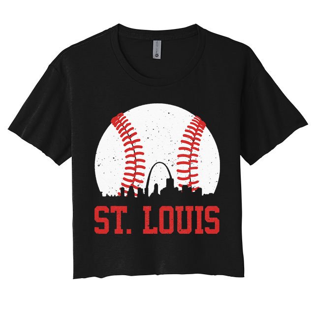 St. Louis Cityscape Vintage Baseball City Crop Top