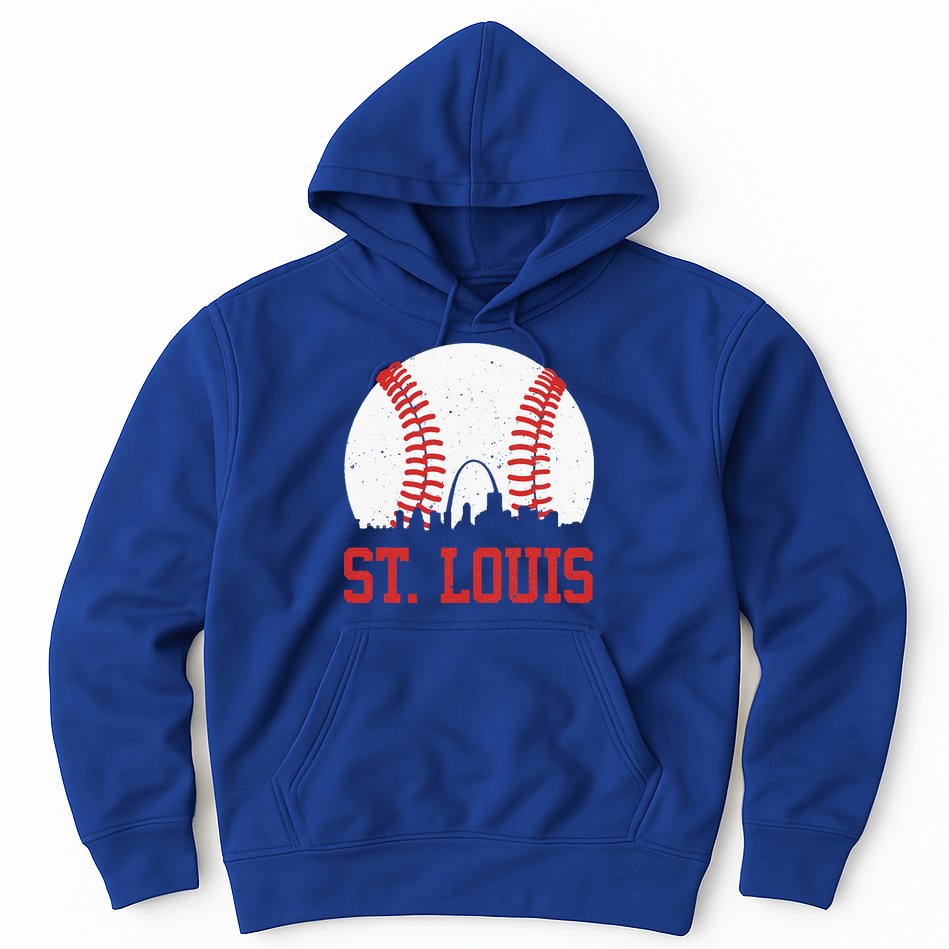 St. Louis Cityscape Vintage Baseball City Hoodie