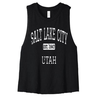 Salt Lake City Utah Ut Women's Racerback Cropped Tank