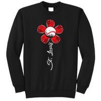 St. Louis Colorful Baseball Flower Souvenir I Love St. Louis Sweatshirt