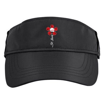 St. Louis Colorful Baseball Flower Souvenir I Love St. Louis Adult Drive Performance Visor