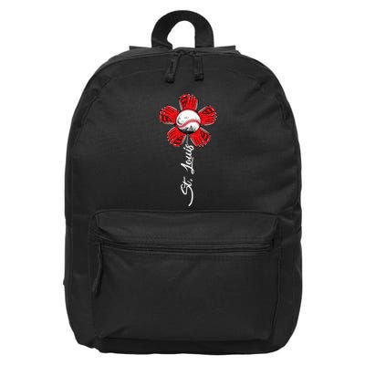 St. Louis Colorful Baseball Flower Souvenir I Love St. Louis 16 in Basic Backpack