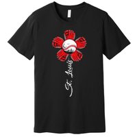 St. Louis Colorful Baseball Flower Souvenir I Love St. Louis Premium T-Shirt