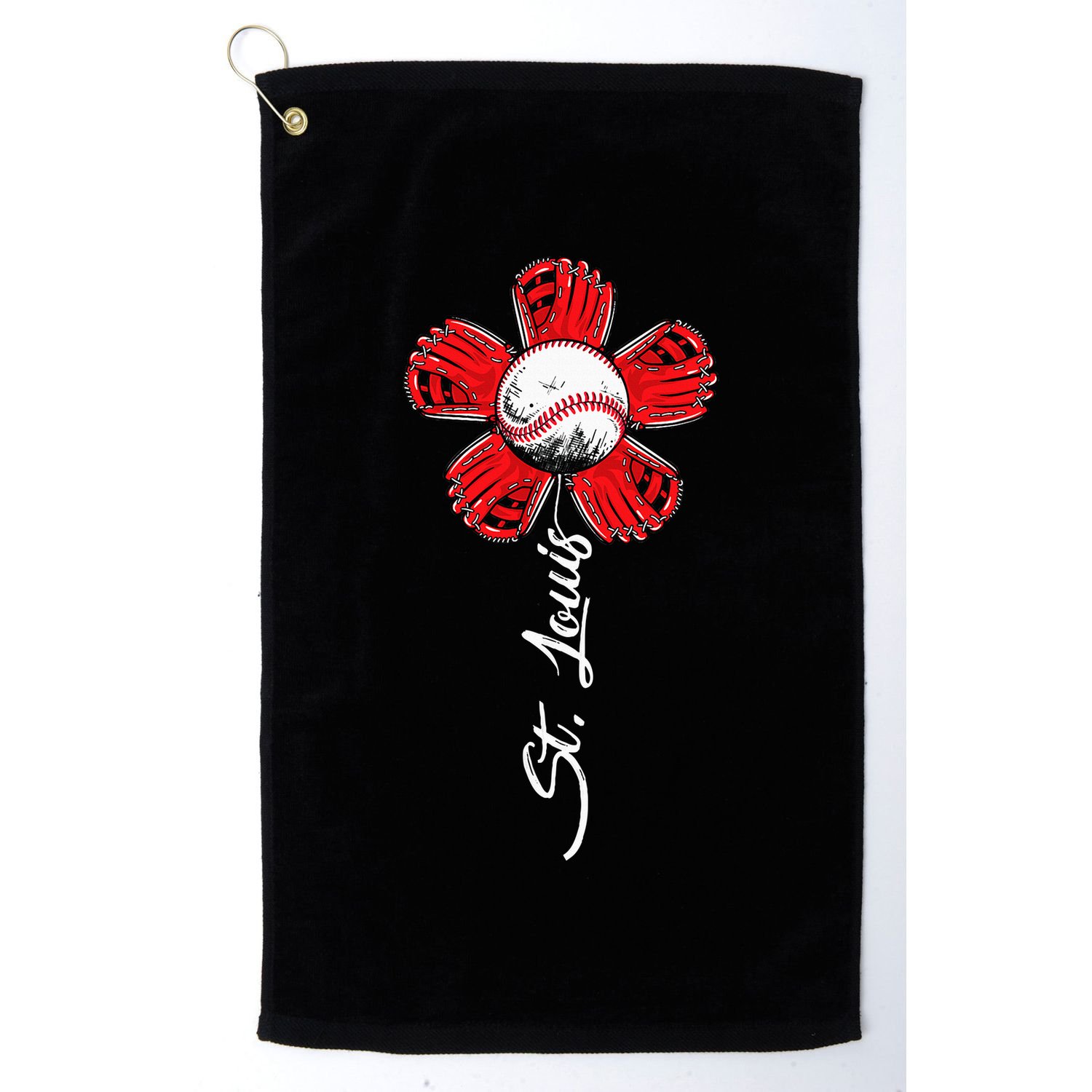 St. Louis Colorful Baseball Flower Souvenir I Love St. Louis Golf Towel