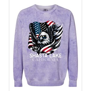 Shasta Lake California 4th Of July Usa Colorblast Crewneck Sweatshirt