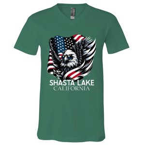 Shasta Lake California 4th Of July Usa V-Neck T-Shirt