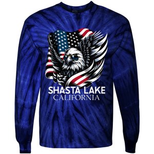 Shasta Lake California 4th Of July Usa Tie-Dye Long Sleeve Shirt