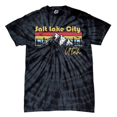 Salt Lake City Utah Roots Hometown Vintage Home State Pride Tie-Dye T-Shirt