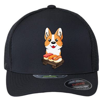 Sushi Life Corgi Dog Lover Kawaii Japanese Anime Gift  Flexfit Unipanel Trucker Cap