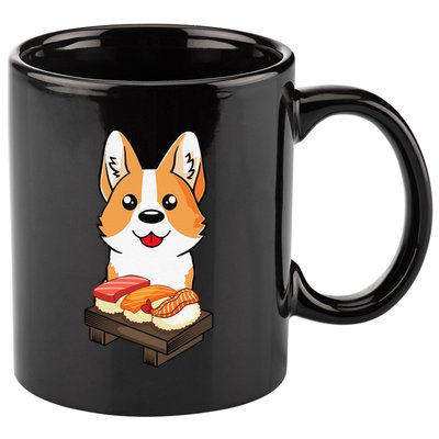 Sushi Life Corgi Dog Lover Kawaii Japanese Anime Gift  11oz C Handle Ceramic Mug