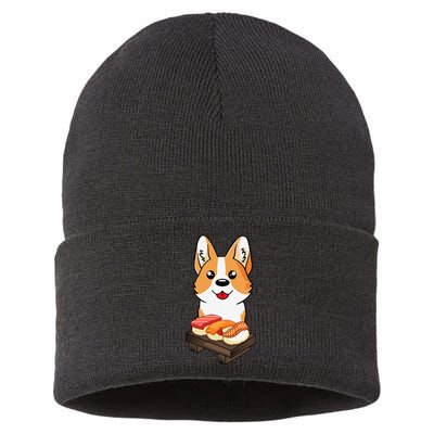 Sushi Life Corgi Dog Lover Kawaii Japanese Anime Gift  Sustainable Knit Beanie