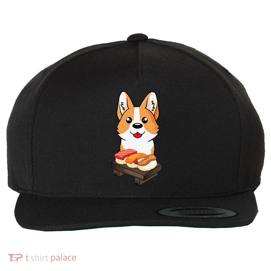 Sushi Life Corgi Dog Lover Kawaii Japanese Anime Gift  Wool Snapback Cap