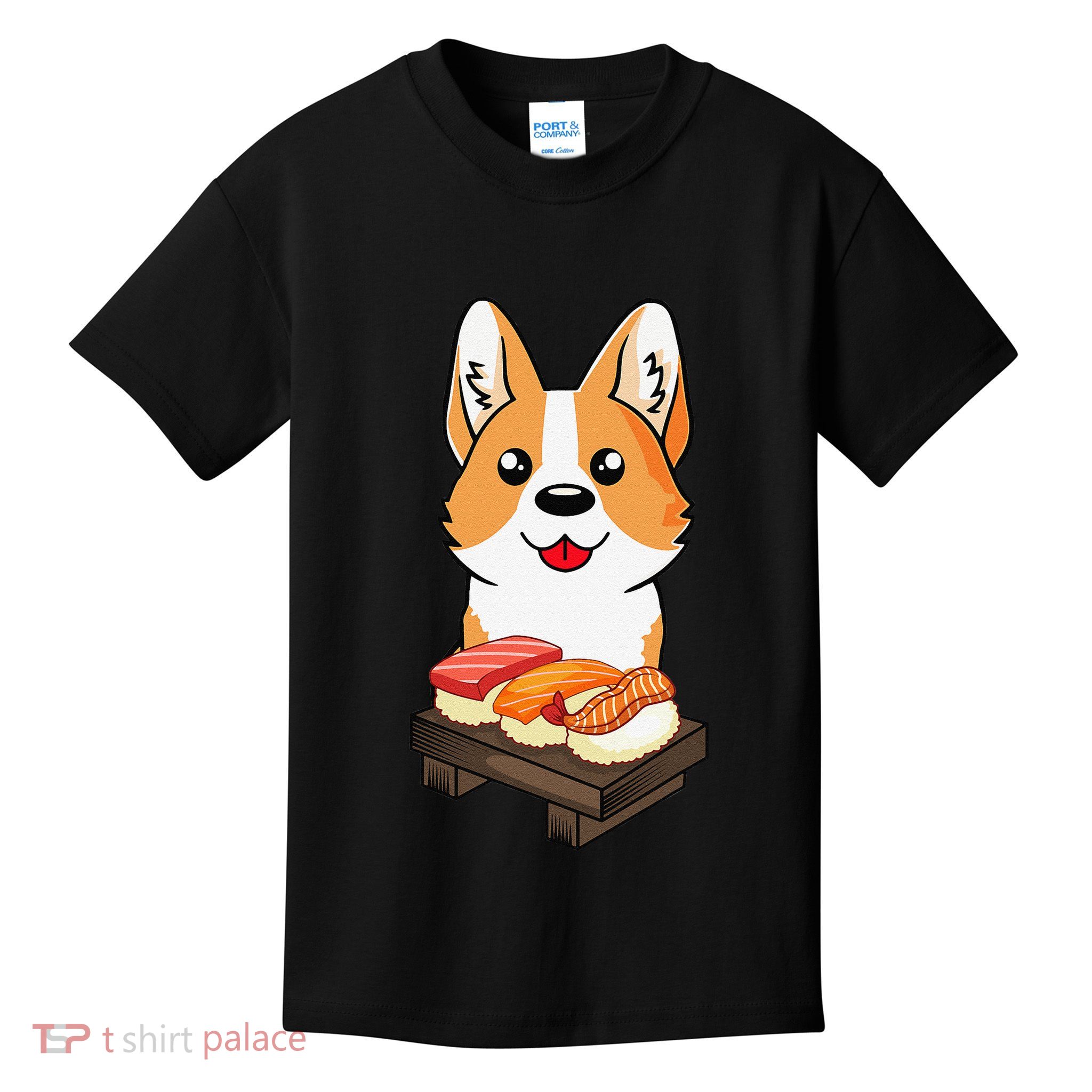 Sushi Life Corgi Dog Lover Kawaii Japanese Anime Gift  Kids T-Shirt