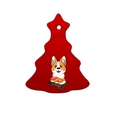 Sushi Life Corgi Dog Lover Kawaii Japanese Anime Gift  Ceramic Tree Ornament