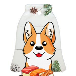 Sushi Life Corgi Dog Lover Kawaii Japanese Anime Gift  Ceramic Bell Ornament