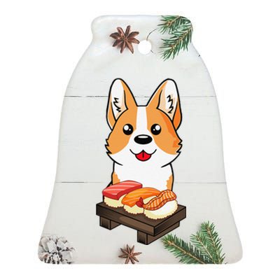 Sushi Life Corgi Dog Lover Kawaii Japanese Anime Gift  Ceramic Bell Ornament