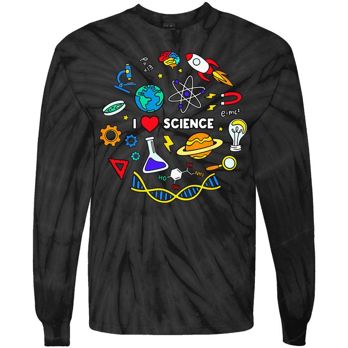 Science Lover Chemistry Biology Physics Love Science Tie-Dye Long Sleeve Shirt