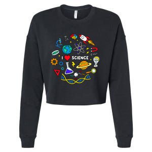 Science Lover Chemistry Biology Physics Love Science Cropped Pullover Crew