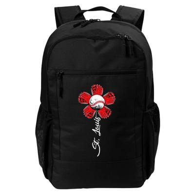 St. Louis Colorful Baseball Flower Souvenir I Love St. Louis Backpack