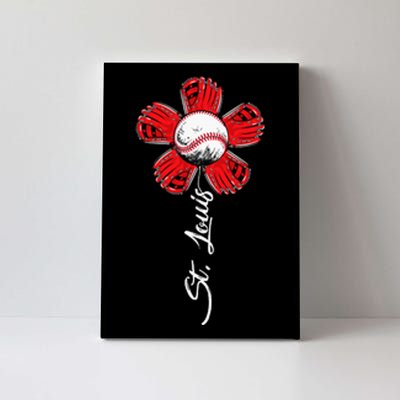 St. Louis Colorful Baseball Flower Souvenir I Love St. Louis Canvas