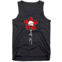 St. Louis Colorful Baseball Flower Souvenir I Love St. Louis Tank Top