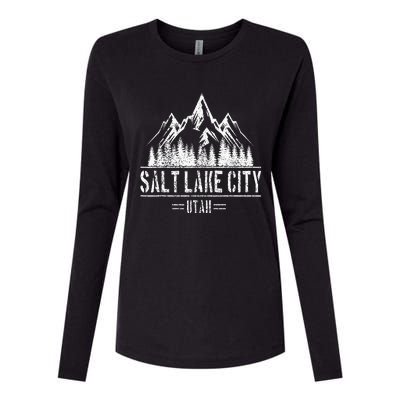 Salt Lake City Utah Mountains Nature Souvenir Womens Cotton Relaxed Long Sleeve T-Shirt