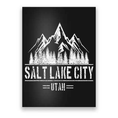 Salt Lake City Utah Mountains Nature Souvenir Poster