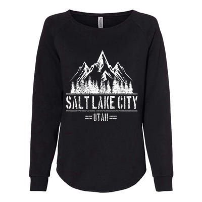 Salt Lake City Utah Mountains Nature Souvenir Womens California Wash Sweatshirt