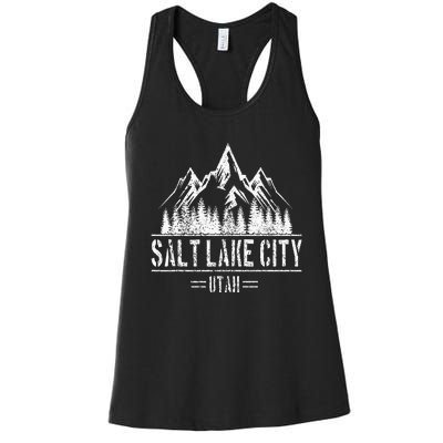 Salt Lake City Utah Mountains Nature Souvenir Women's Racerback Tank