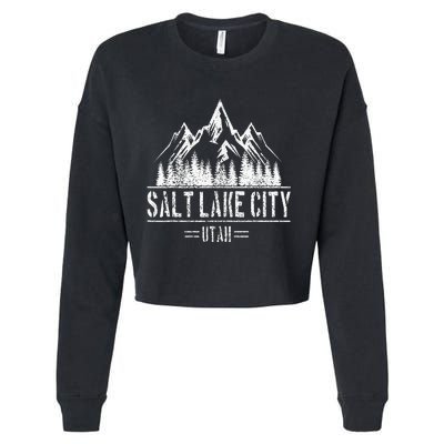 Salt Lake City Utah Mountains Nature Souvenir Cropped Pullover Crew