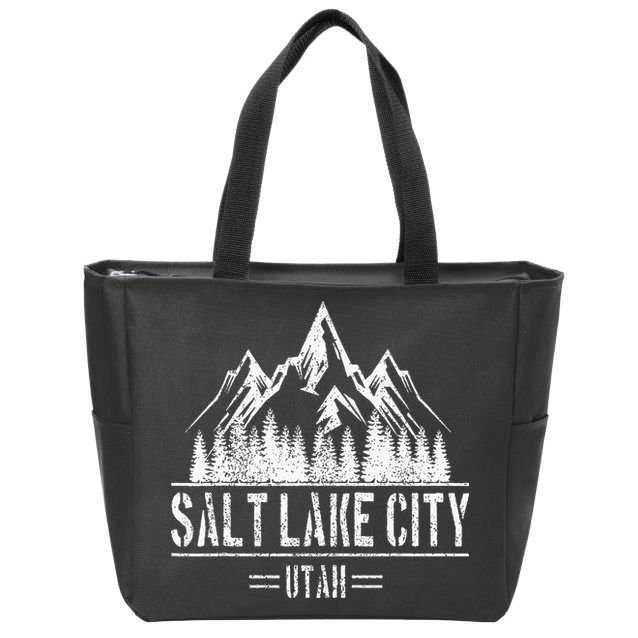 Salt Lake City Utah Mountains Nature Souvenir Zip Tote Bag
