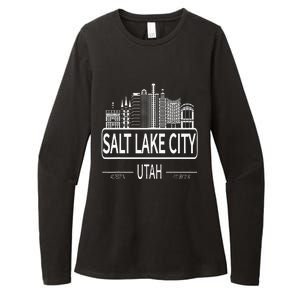 Salt Lake City Utah Skyline Travel To Salt Lake City Womens CVC Long Sleeve Shirt