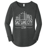 Salt Lake City Utah Skyline Travel To Salt Lake City Women's Perfect Tri Tunic Long Sleeve Shirt