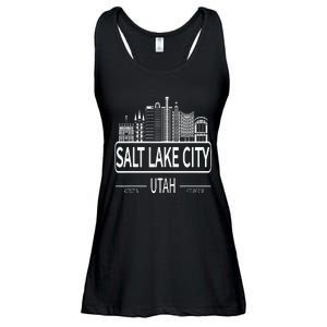 Salt Lake City Utah Skyline Travel To Salt Lake City Ladies Essential Flowy Tank