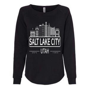 Salt Lake City Utah Skyline Travel To Salt Lake City Womens California Wash Sweatshirt