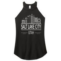 Salt Lake City Utah Skyline Travel To Salt Lake City Women's Perfect Tri Rocker Tank