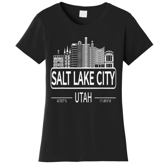 Salt Lake City Utah Skyline Travel To Salt Lake City Women's T-Shirt