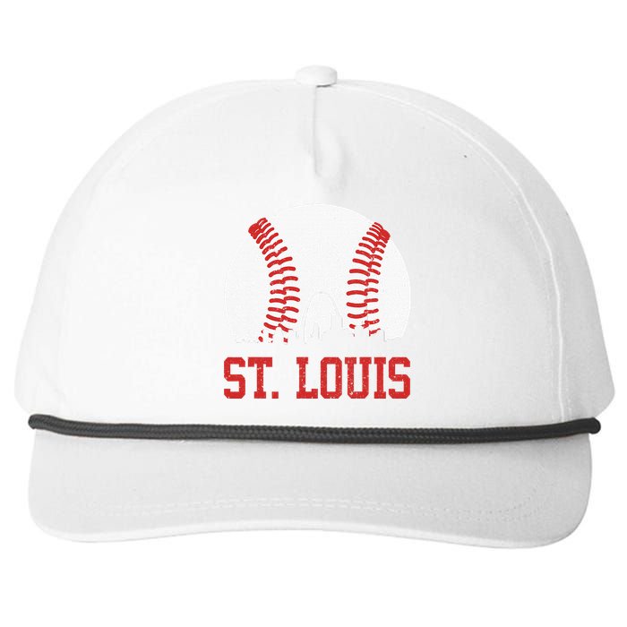 St. Louis Cityscape Vintage Baseball City Snapback Five-Panel Rope Hat