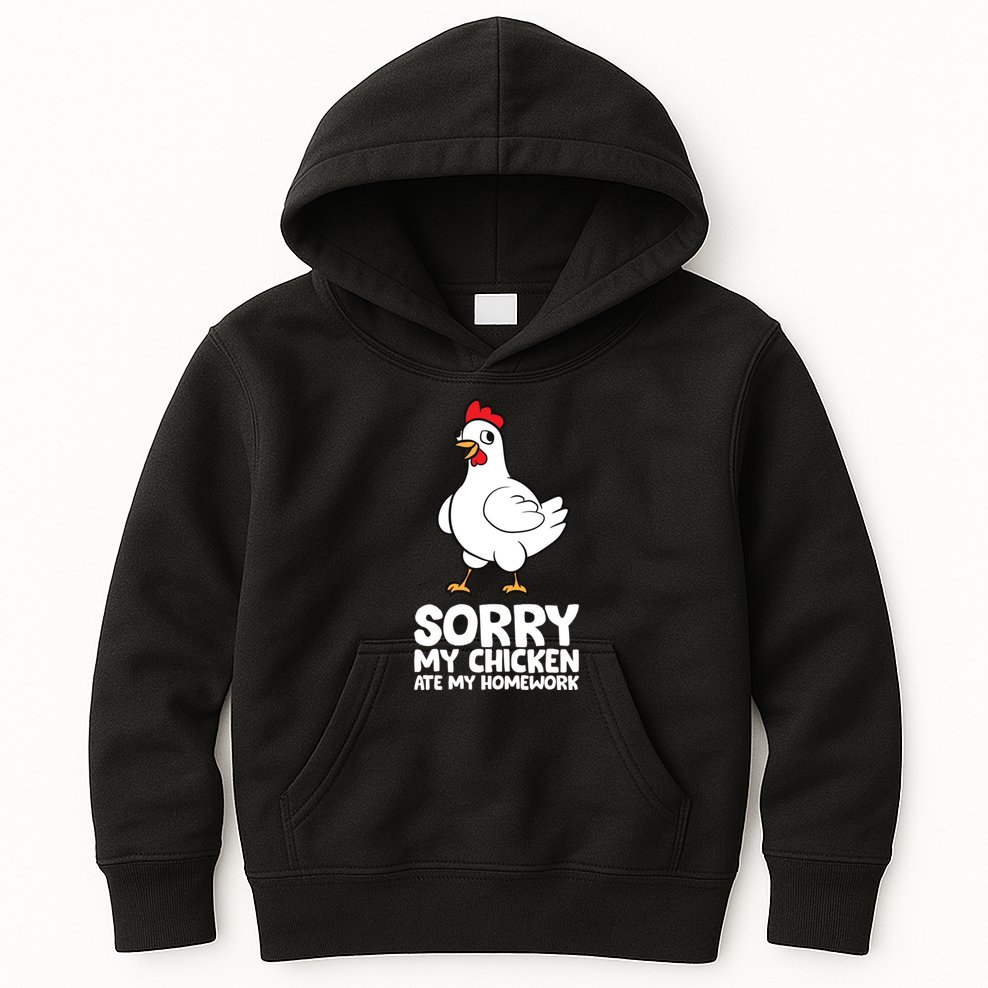 School Love Chickens Sorry My Chicken Ate My Homework Kids Hoodie