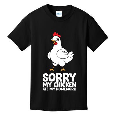School Love Chickens Sorry My Chicken Ate My Homework Kids T-Shirt