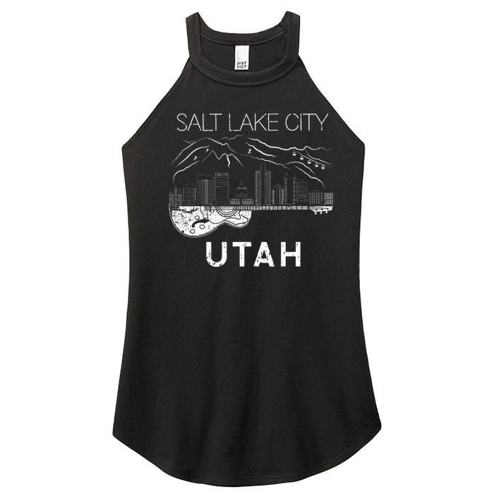 Salt Lake City Souvenir Utah Souvenir Music Guitar Women’s Perfect Tri Rocker Tank