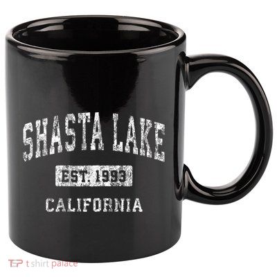 Shasta Lake California Ca Vintage Sports Established 11oz C Handle Ceramic Mug