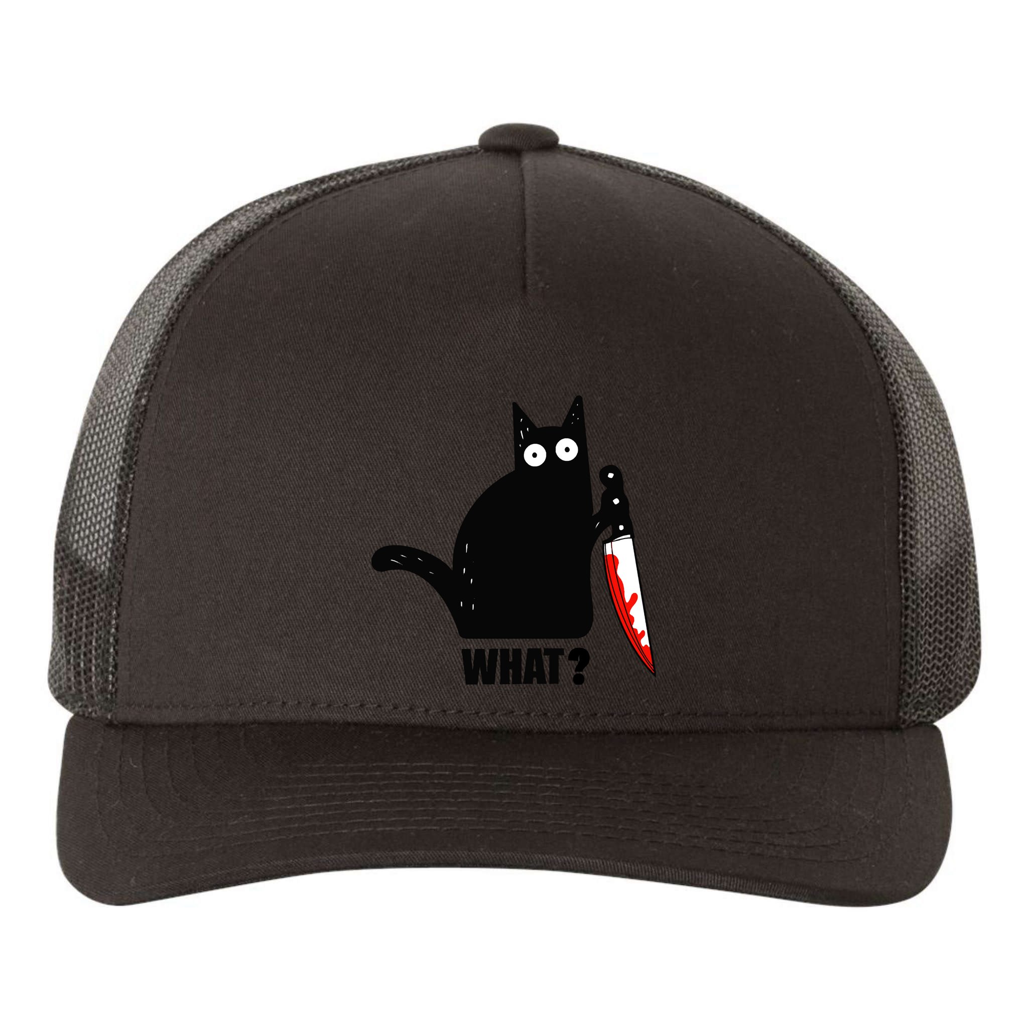 Spooky Lockdown Cat Yupoong Adult 5-Panel Trucker Hat