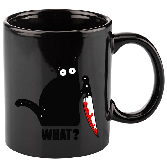Spooky Lockdown Cat 11oz C Handle Ceramic Mug