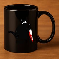 Spooky Lockdown Cat 11oz C Handle Ceramic Mug