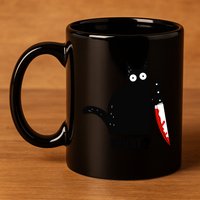 Spooky Lockdown Cat 11oz C Handle Ceramic Mug