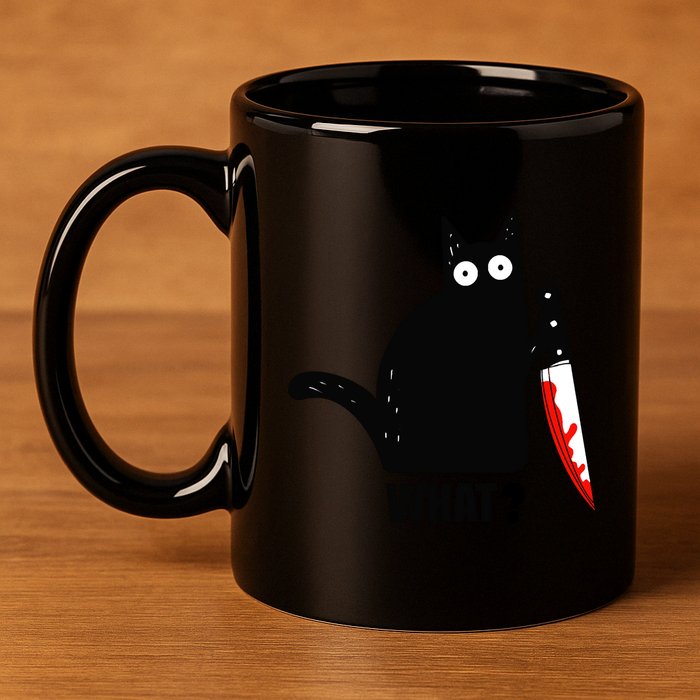 Spooky Lockdown Cat 11oz C Handle Ceramic Mug