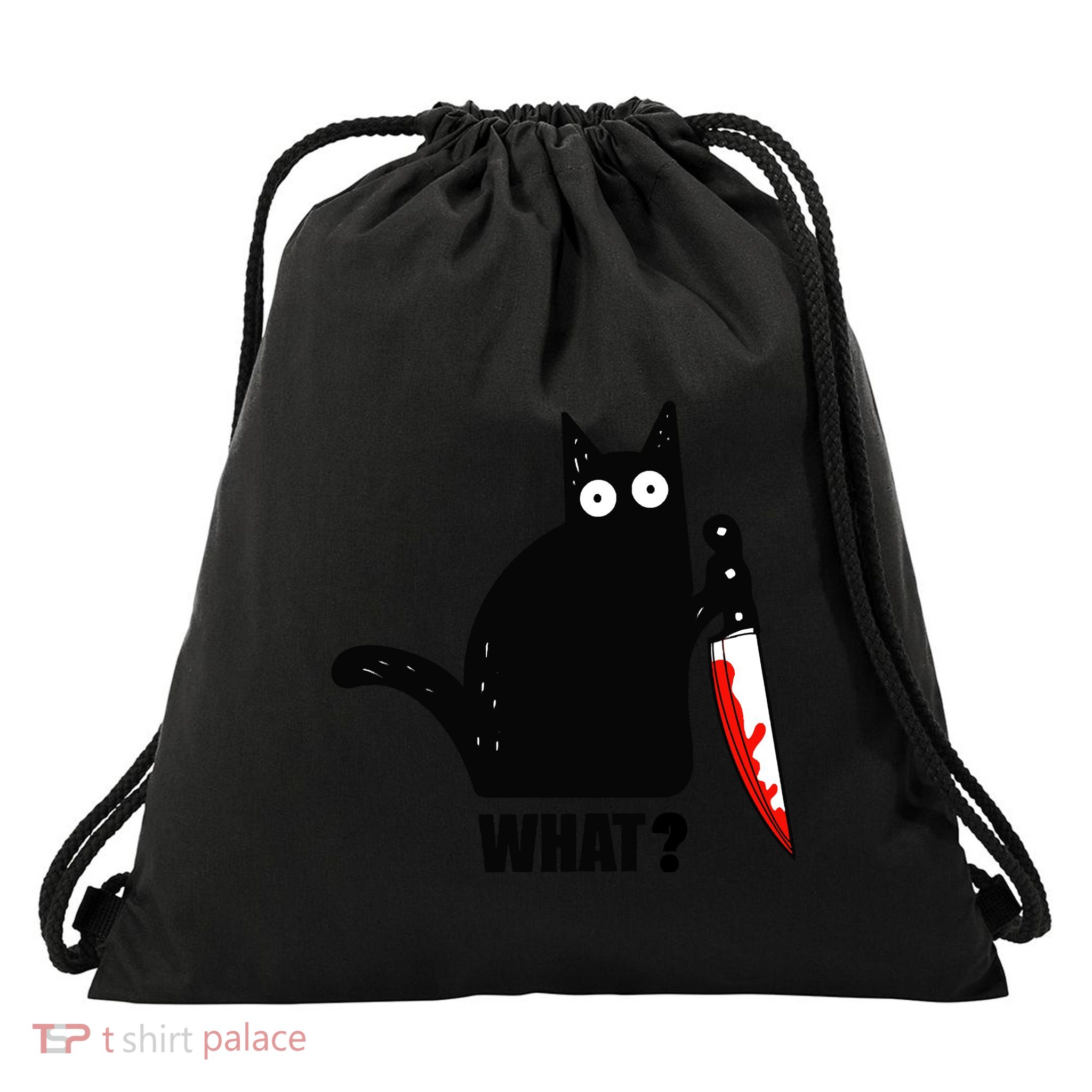 Spooky Lockdown Cat Drawstring Bag
